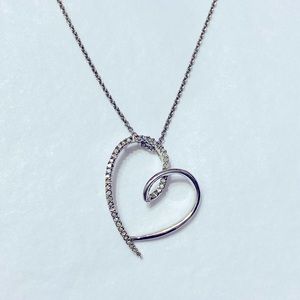 Sterling Silver Tilted Heart Necklace